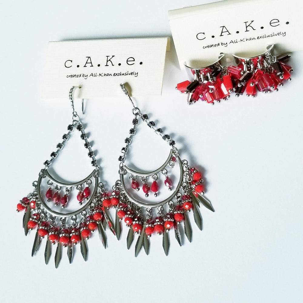 Ali-Khan Boho Aztec Bundle Of Statement Earrings